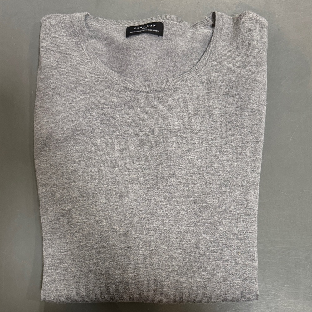 Zara Light Gray Crewneck Sweater